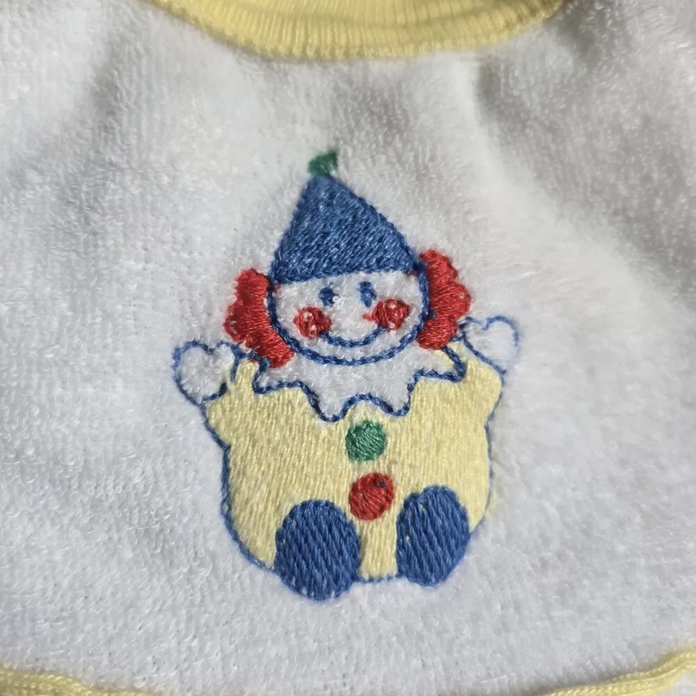 Vintage Carters Clown Sleeper Footie Pajamas 3-6 Months Terry Cloth Red Blue Y2K
